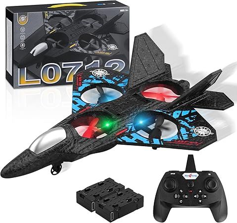 RC Fighter Jet Drone – 360° Stunt Rolls, LED Lights & Long Flight Time